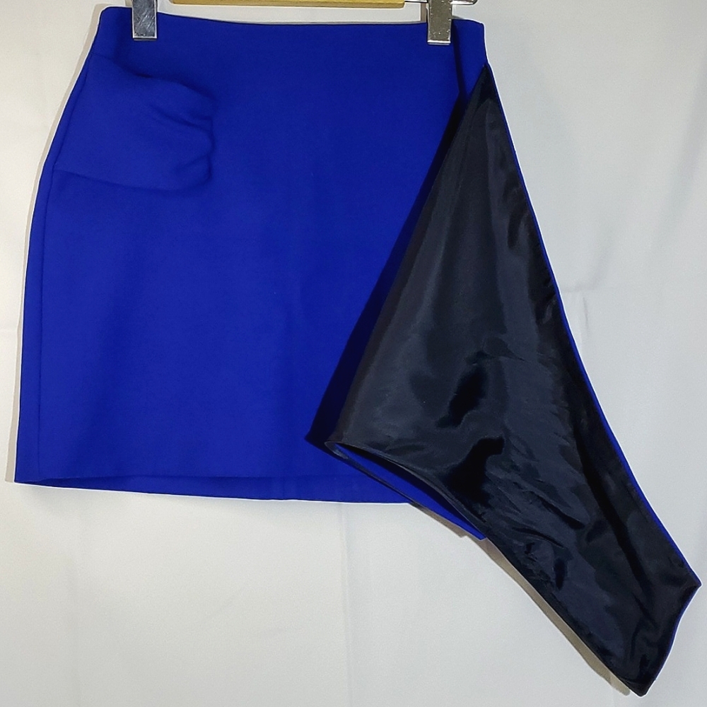 Zara Basic Collection Cobalt Blue Faux Wrap Mini Skirt - Size XSmall - Picture 10 of 11